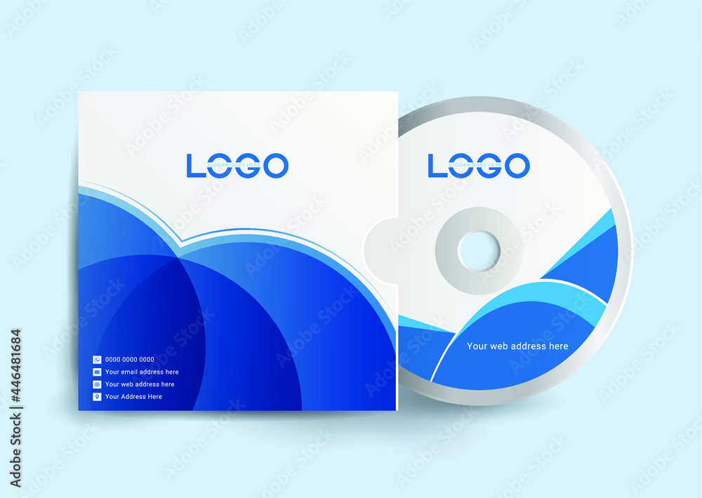 Cd case label and cd disc label design template, cd case isolated