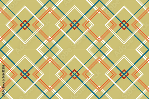 Billede på lærred Japanese vintage style geometric seamless pattern vector