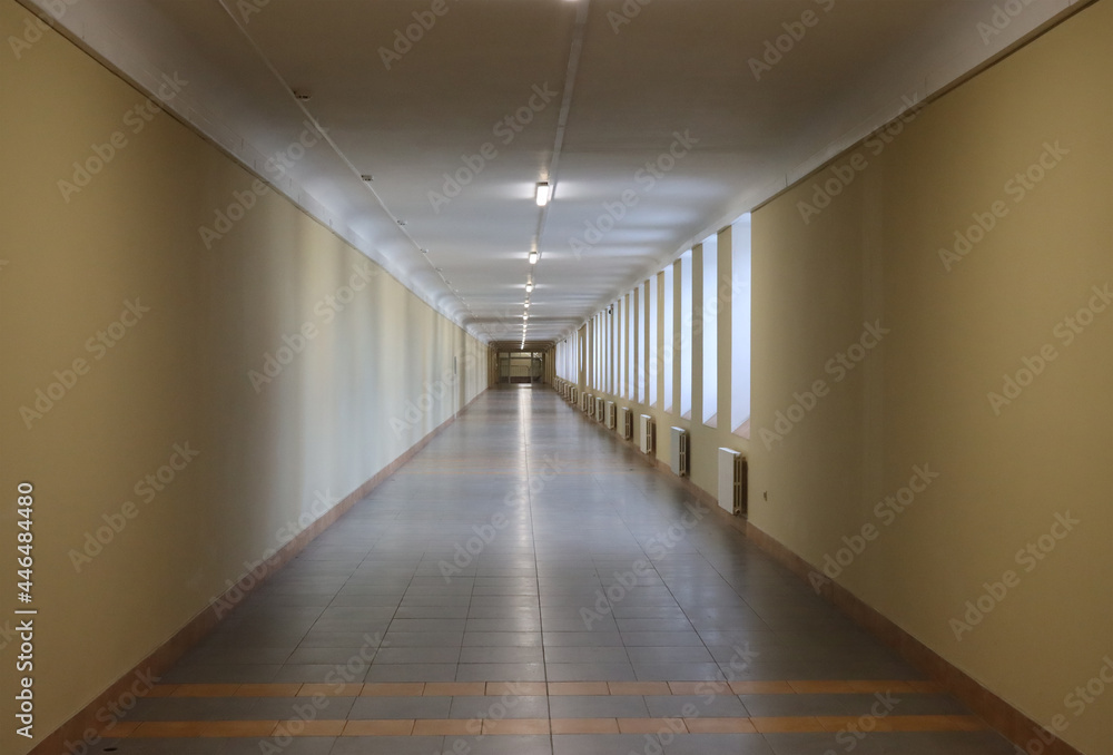 An empty, deserted corridor.
