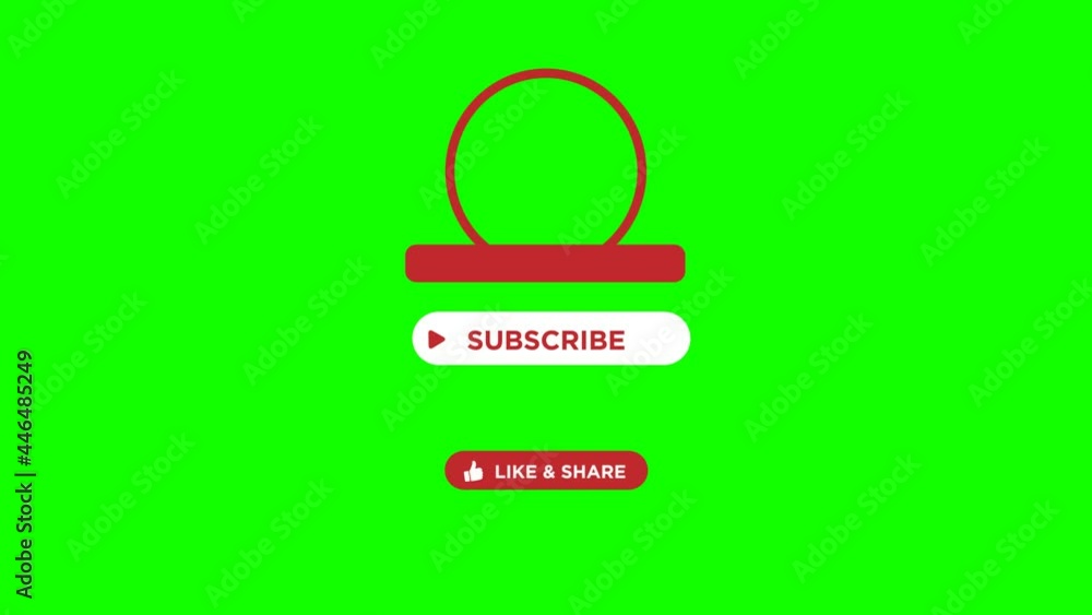 Subscribe Button Pop Up Like Share Animation With Photo on Green Screen ...