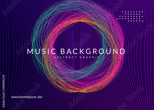 Neon edm flyer. Electro trance music. Techno dj party. Electronic sound event. Club dance poster.