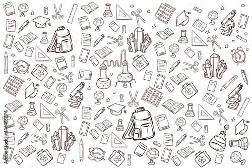 School background. Hand drawn vector.