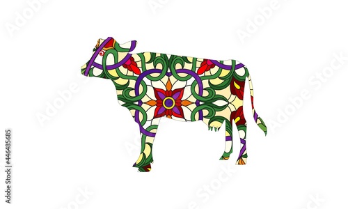 cow coloring book for adult . illustration of an background