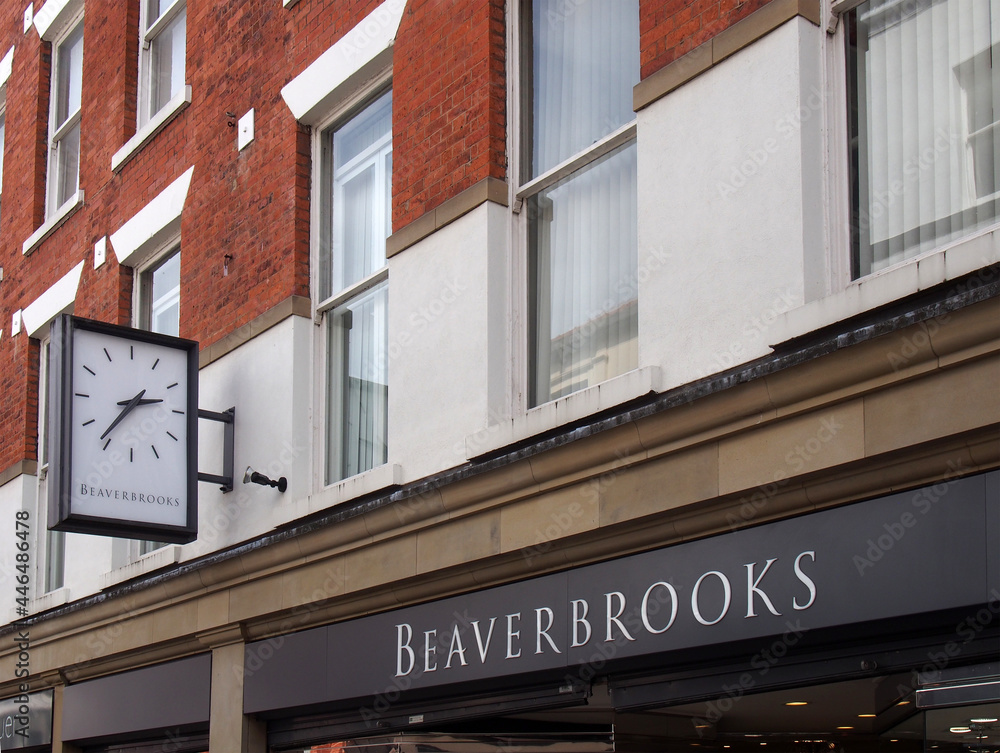 leeds, west yorkshire, united kingdom 7 july 2021 clock logo and