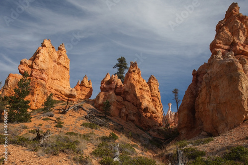 View of the Bryce Canyon landscape seen from the Queens Garden Trail / Navajo Loop