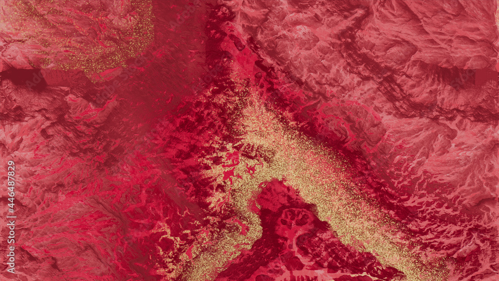 Pink and Red Abstract Art. Modern Artwork with Marble Swirls and Agate Ripples. Beautiful, Organic Background with Gold Powder. Pink and Red Abstract Art. Modern Artwork with Marble Swirls and Agate Ripples. Beautiful, Organic Background with Gold Powder.