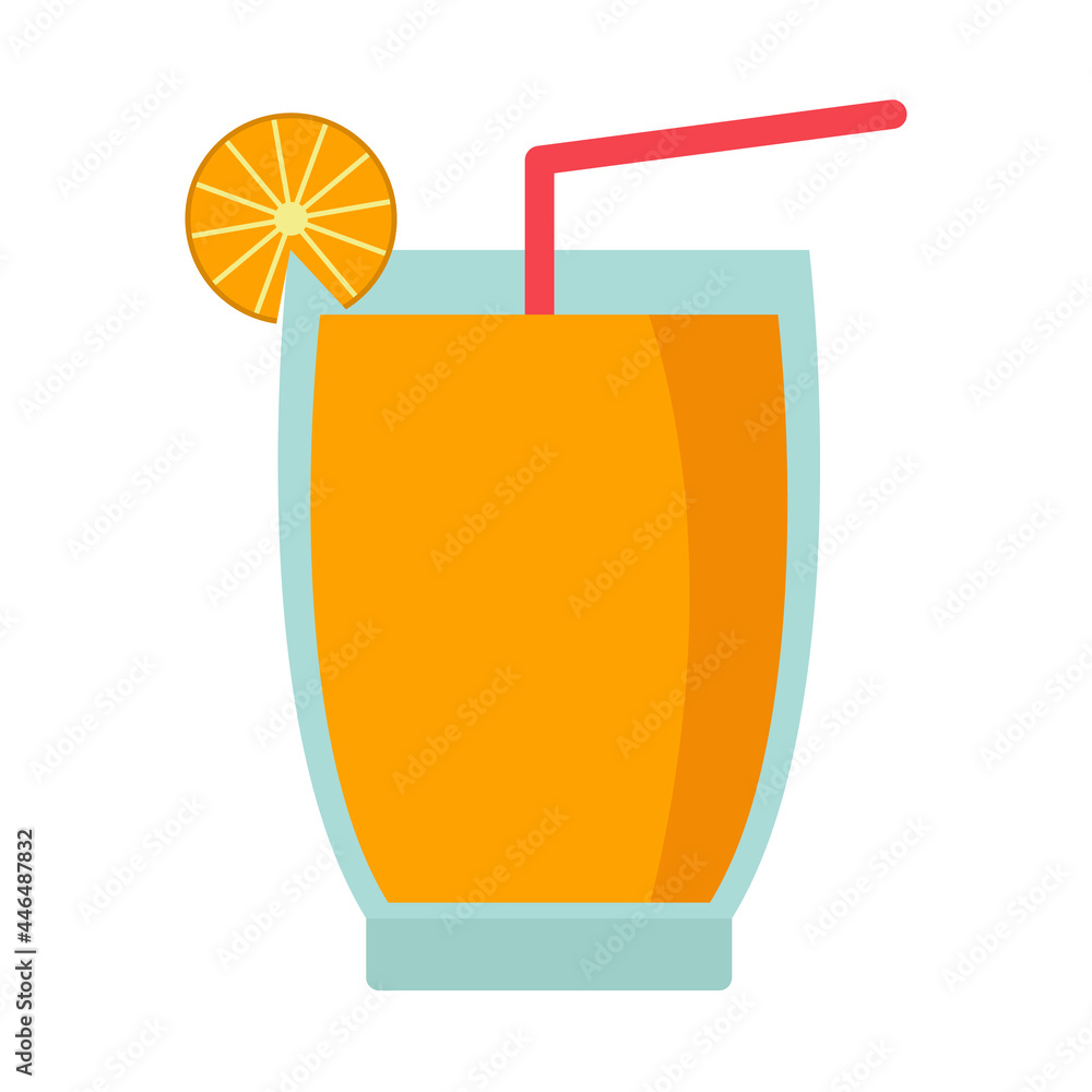 Orange juice glass flat icon with editable vector file Orange juice glass flat icon with editable vector file