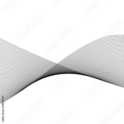 abstract black line grey wave gray band on white background vector
