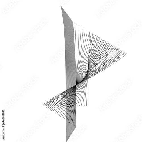 abstract black line grey wave gray band on white background vector