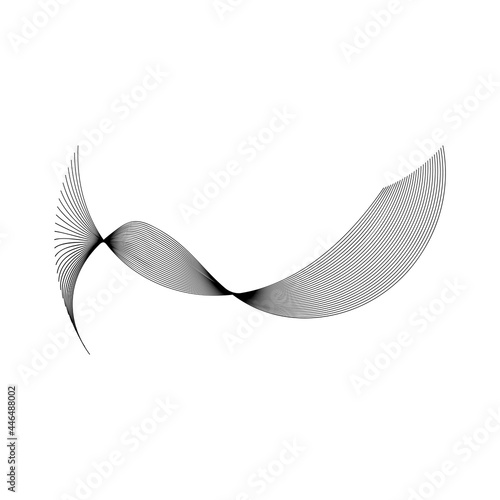 abstract black line grey wave gray band on white background vector