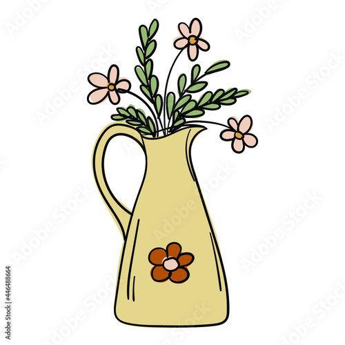 jug with flowers