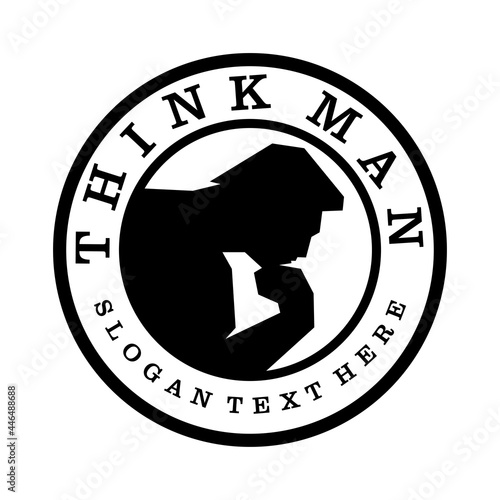 think man logo brand design vector