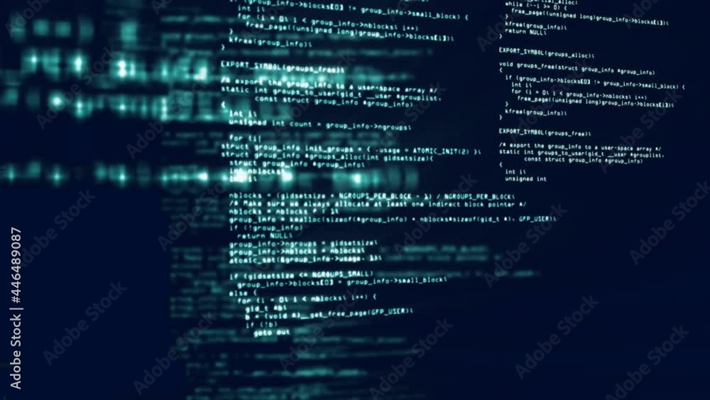 Animation of digital data processing on dark background Animation of digital data processing on dark background