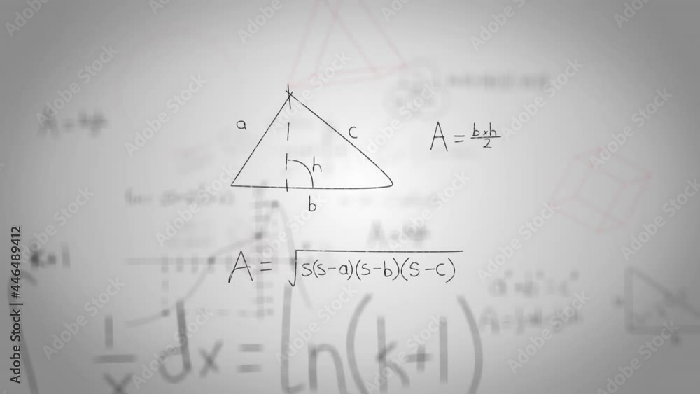 Animation of mathematical drawings and formulas on white background Animation of mathematical drawings and formulas on white background