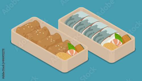 お寿司系弁当のベクターイラスト素材