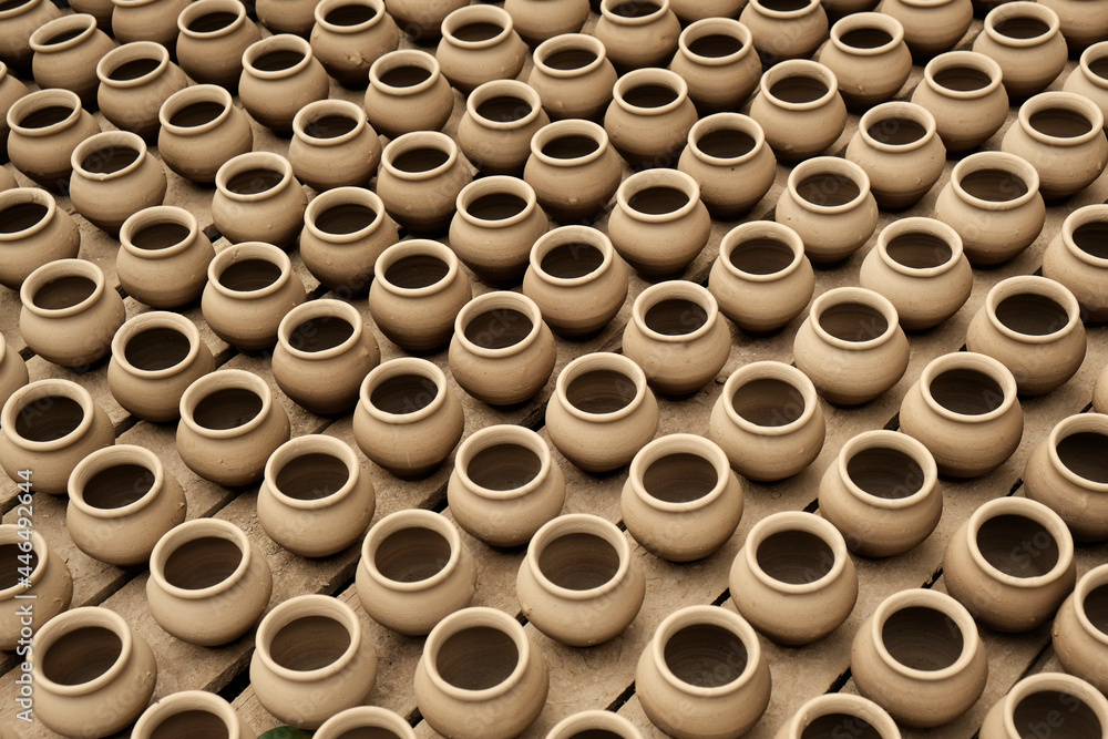 Eco friendly clay pots, earthenware, Pottery background. Eco friendly clay pots, earthenware, Pottery background.