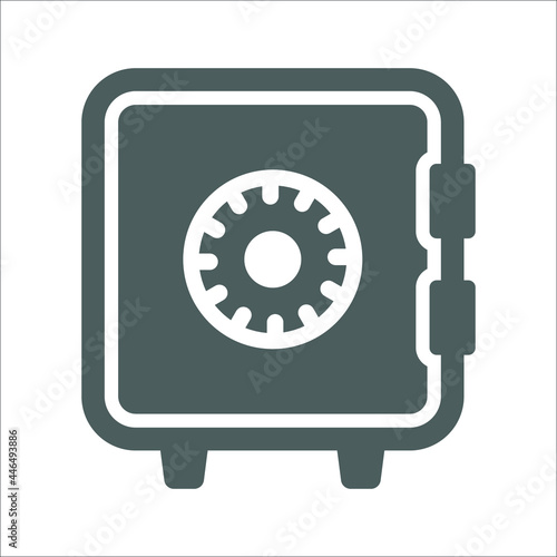Locker, safe, money icon. Gray vector graphics.