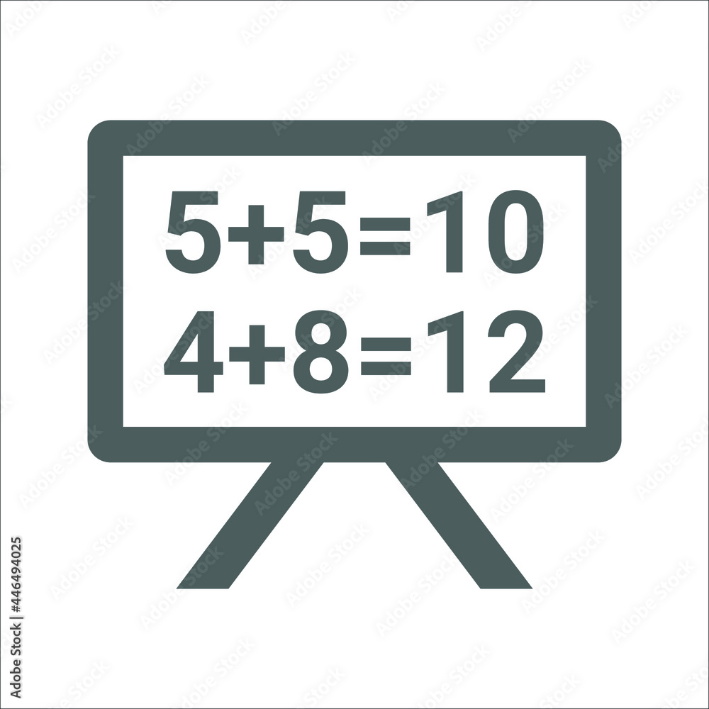 Mathematics, bord icon. Gray vector graphics. Mathematics, bord icon. Gray vector graphics.