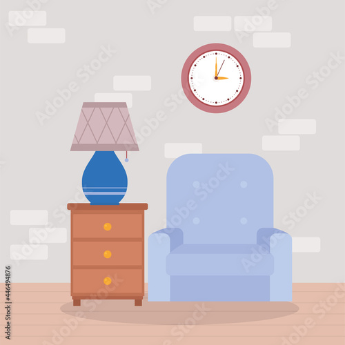 livingroom with lilac sofa