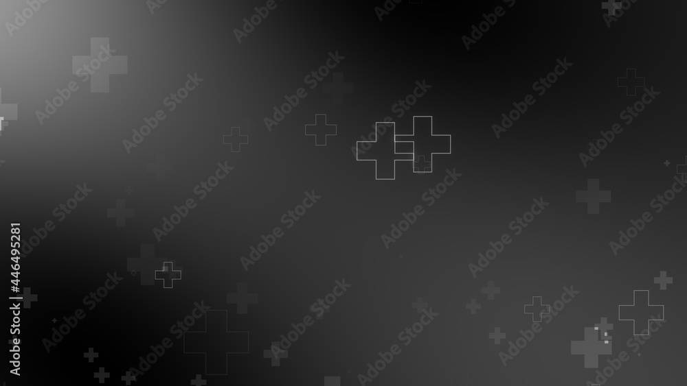 Medical health cross neon light shapes pattern on black background. Abstract healthcare with coronavirus infected deaths case concept. Medical health cross neon light shapes pattern on black background. Abstract healthcare with coronavirus infected deaths case concept.