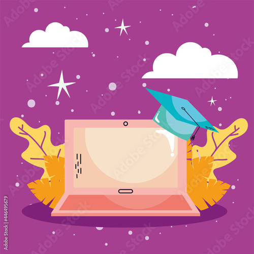 elearning in computer laptop