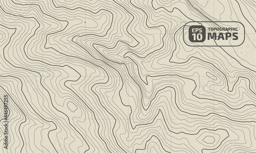 The stylized height of the topographic map in contour, lines. The concept of a conditional geography scheme and the terrain path. Design materials. Print image, Abstract bacground. Vector illustration