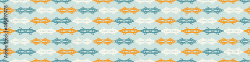 Summer tropical stripe seamless border pattern. Bright retro broken line banner edge. Fun gender neutral gift wrap masking taper decor washi ribbon trim in vector.