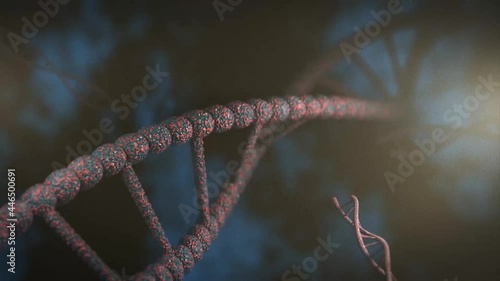 3d animation. DNA chain.A group of human genes. 