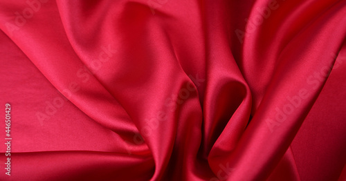 Red silk sheet fabric texture