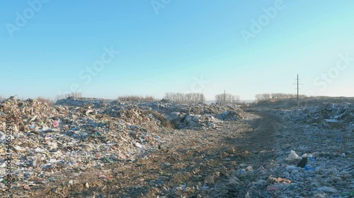 Dump of household waste. Environmental disaster. photo