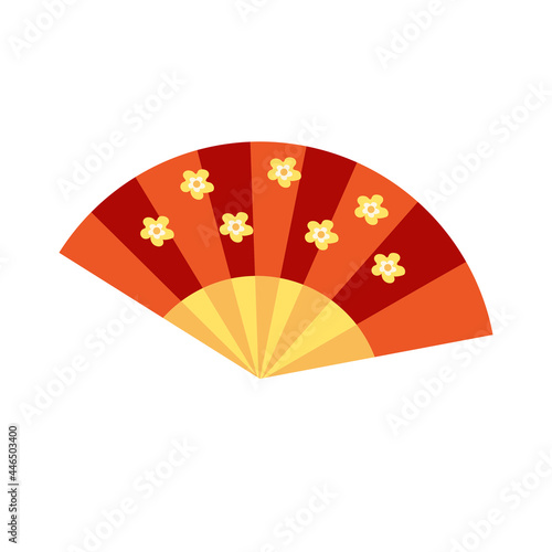 Japanese asia fan icon flat style. Isolated on white background. Vector illustration