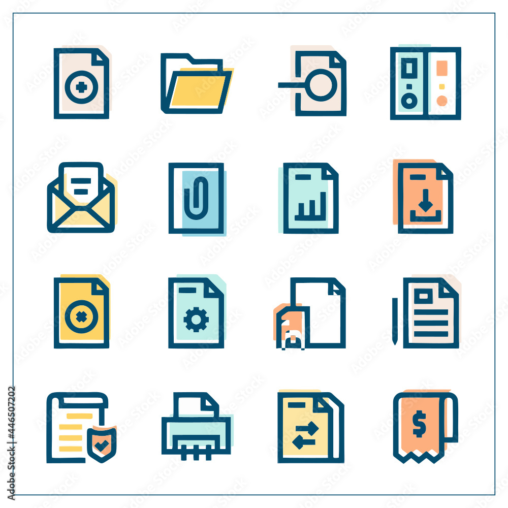 set of office icons