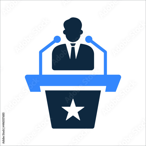 Speaker, spokesperson icon. Simple editable vector illustration.