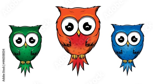 Cute Owl Cartoon Character Birds
