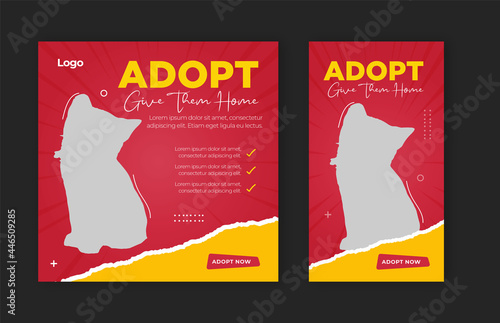 Pet shop banner for instagram post and story template