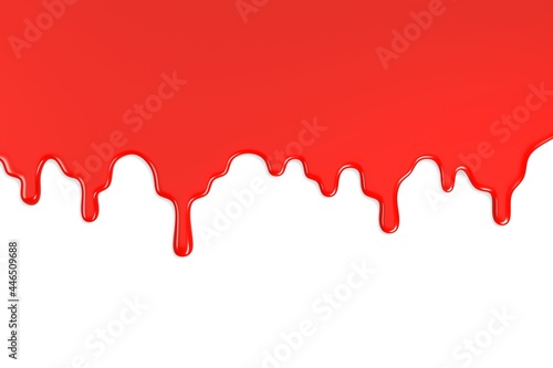Red paint stain isolated on white background. 3d illustration.