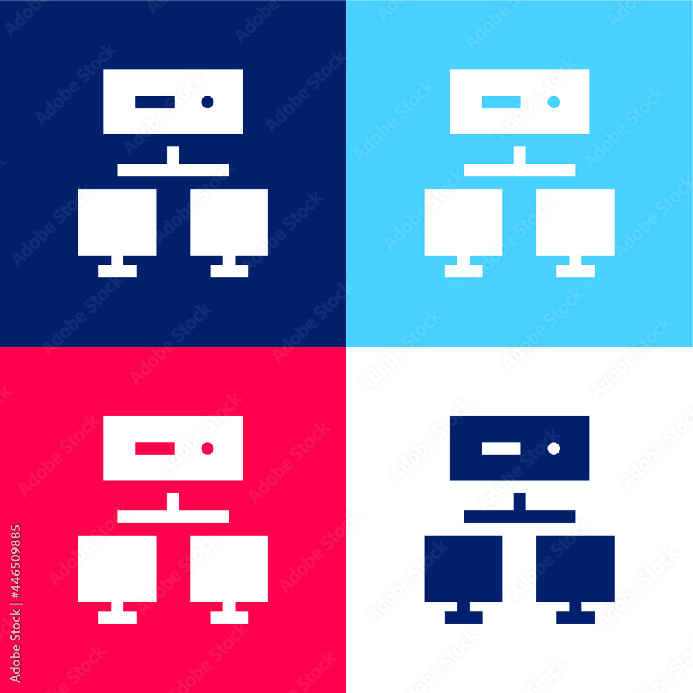 Balancer blue and red four color minimal icon set Balancer blue and red four color minimal icon set