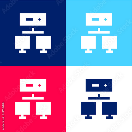 Balancer blue and red four color minimal icon set