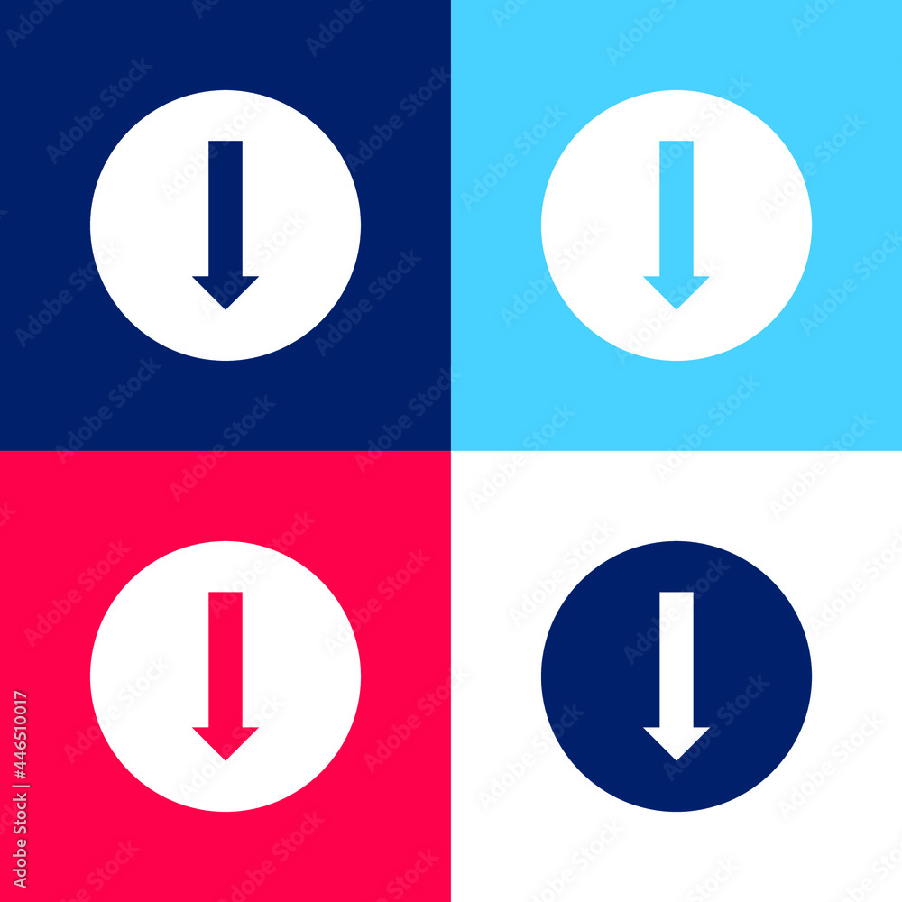 Arrow Pointing To Down blue and red four color minimal icon set Arrow Pointing To Down blue and red four color minimal icon set