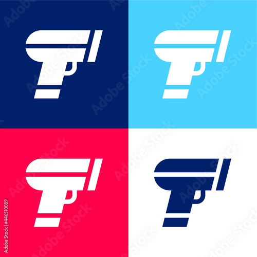 Barcode Scanner blue and red four color minimal icon set