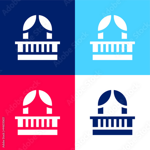 Balcony blue and red four color minimal icon set