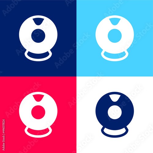 Big WebCam blue and red four color minimal icon set