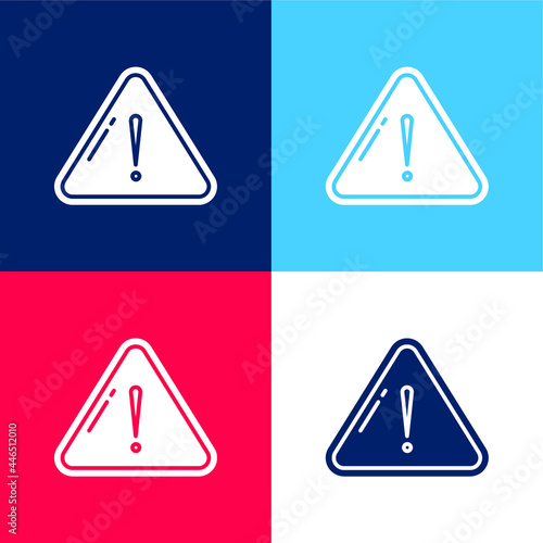 Alert blue and red four color minimal icon set