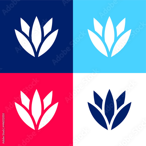 Agave blue and red four color minimal icon set