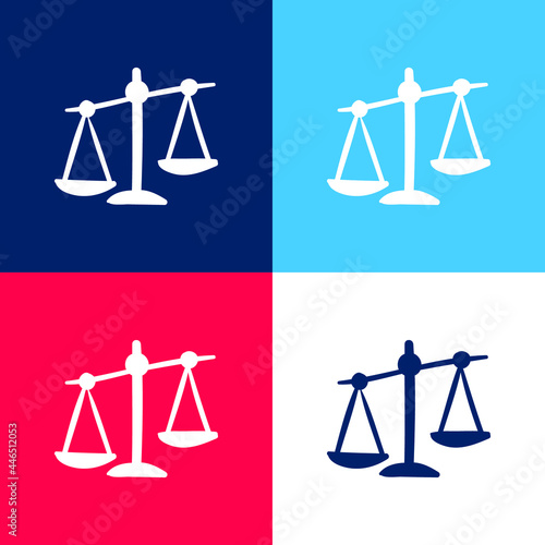 Balance blue and red four color minimal icon set