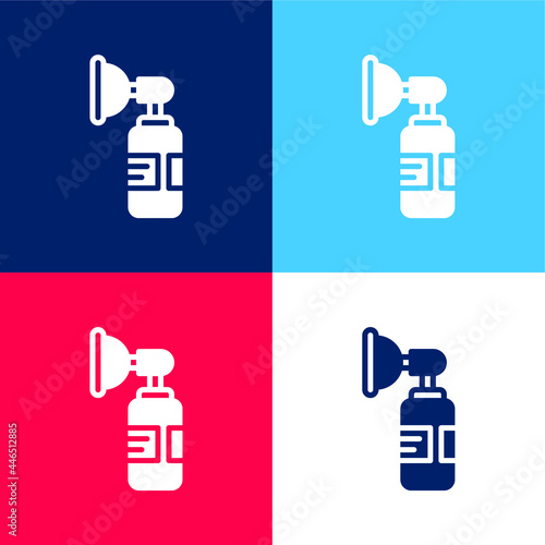 Anesthesia blue and red four color minimal icon set