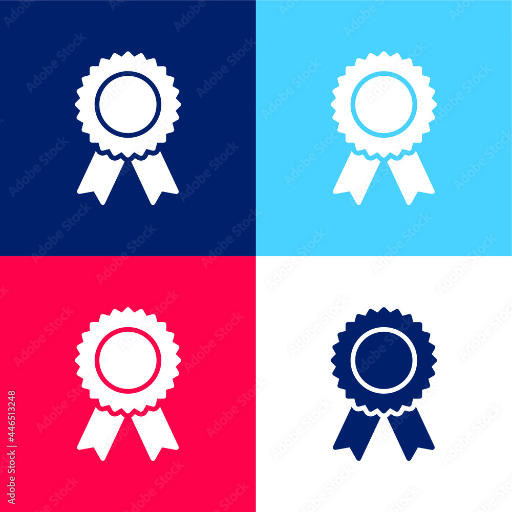 Badge blue and red four color minimal icon set