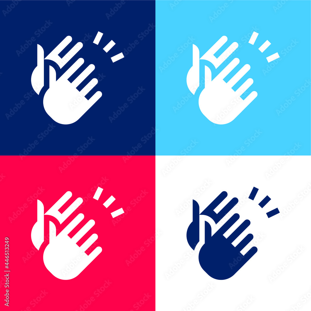 Applause blue and red four color minimal icon set Applause blue and red four color minimal icon set