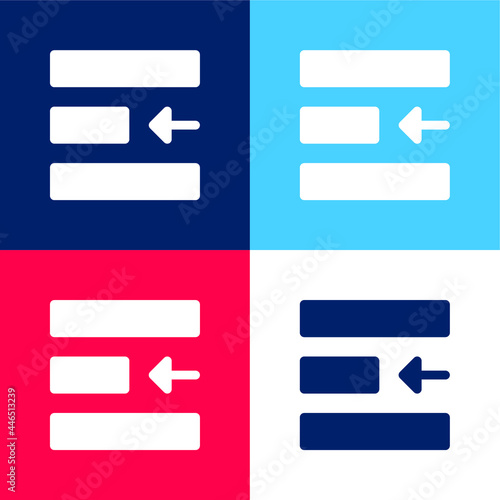 Align blue and red four color minimal icon set