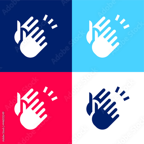 Applause blue and red four color minimal icon set